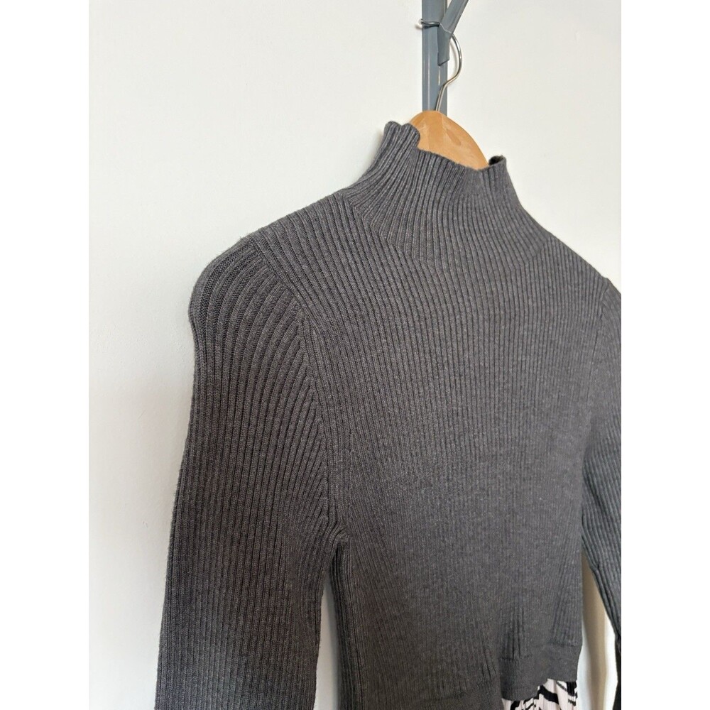 Anthropologie Gray White Thea Twofer Sweater Maxi Dress Size XS - Picture 6 of 12